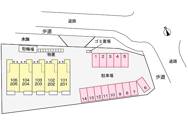 寺家アパートの区画図