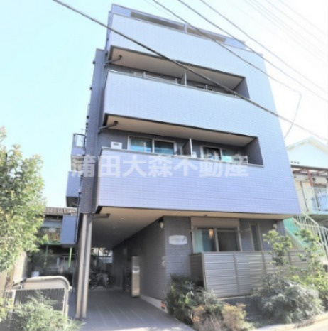 エムズ京急蒲田の外観|2020年5月築　重量鉄骨造4階建て1K～1DK総戸数14戸　Wi-Fiインターネット無料
東京都大田区西糀谷丁目　京急本線京急蒲田駅徒歩8分、京急空港線糀谷駅徒歩9分