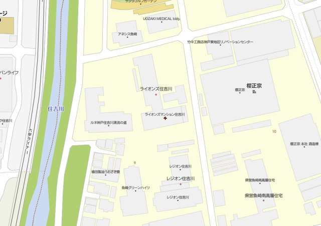 ライオンズマンション住吉川の地図