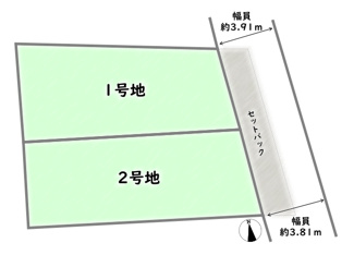 【区画図】 | 右京区太秦朱雀町　建築条件なし | 《区画図》2区画分譲地