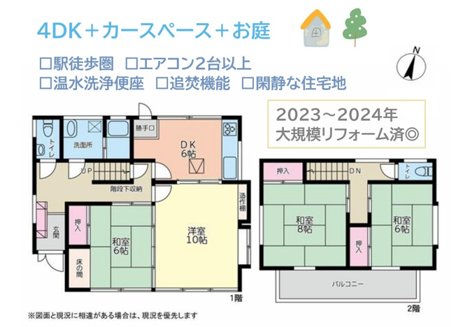 【間取り】 | 将来的なライフスタイルの変化にも柔軟に対応できる４DK◎　　
豊富な収納で、しっかり荷物も片付きます！
