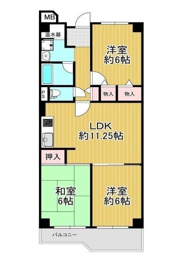 守口ハイライフＡ棟　7階の間取り