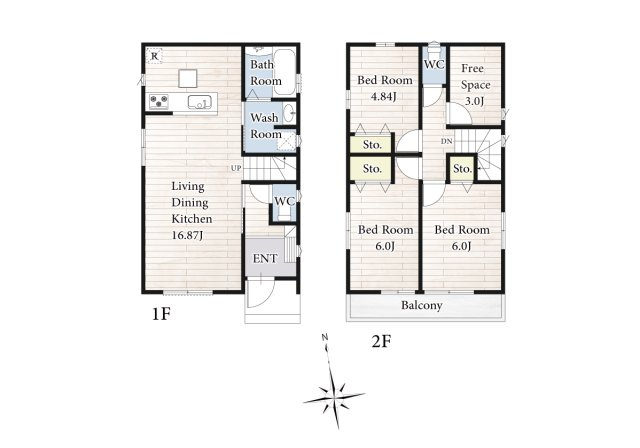 【間取り】 | リビングの大きな開口部は陽当たりの確保だけでなく、まとめ買いで大量のお買い物をした際や家具など大きな物を購入した際に便利です。