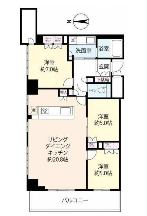 ジオ釣鐘町の間取り