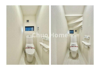 【トイレ】 | 江戸川区東小岩4丁目新築分譲住宅 | 【トイレ×2】 温水洗浄便座機能付きトイレ。温水洗浄便座は清潔にお使いいただくための大切なアイテムです。