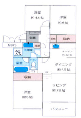 ドルミ大宮天沼の間取り|ドルミ大宮天沼、3LDK、専有面積60.05m2