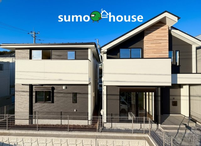 新築デザイナーズ分譲住宅全4棟　値下げしました！青葉区荏子田3期の外観|統一感のあるモダンなデザインが、街並みに洗練された印象を与えます。木目調やツートーンの配色がおしゃれな新築住宅！
