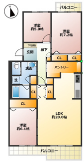 【間取り】 | エステート晴見4号棟
