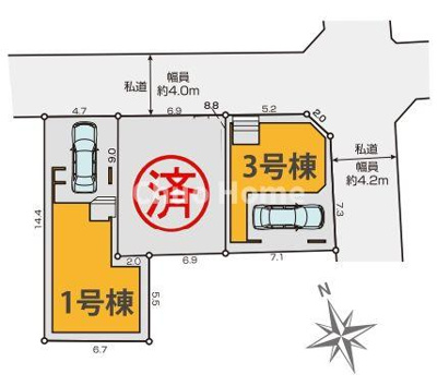 【区画図】 | 荒川区東尾久2丁目新築分譲住宅 | 区画図