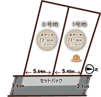太秦朱雀町　1号地の区画図