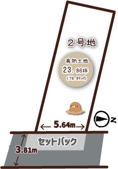 太秦朱雀町　２号地の区画図