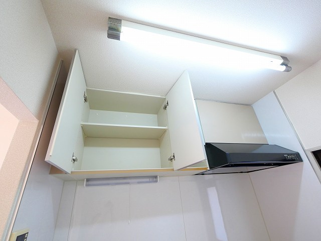 イーストタウン朱雀のキッチン|上部に収納もあるキッチンです