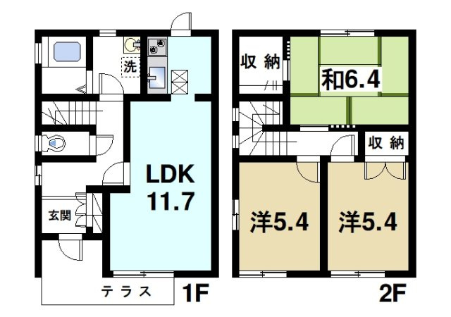 イーストタウン朱雀の間取り|人気のテラスハウスタイプ