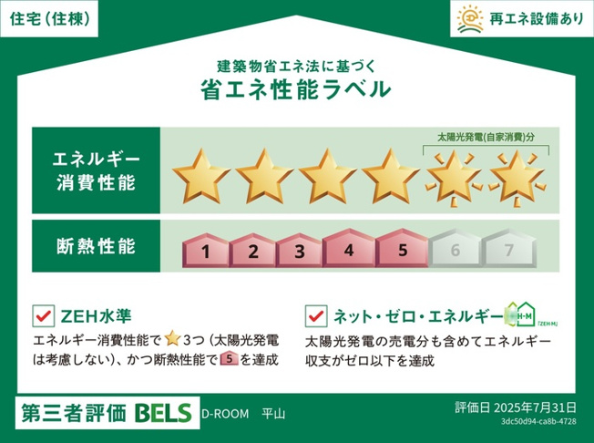 【省エネ性能ラベル】 | D-ROOM平山5丁目 | 住戸