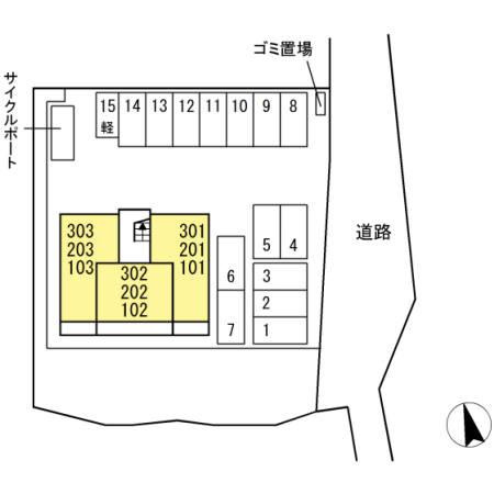 エスポワール松橋Ⅱの区画図