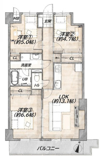 【間取り】 | 津雲台パークマンション
