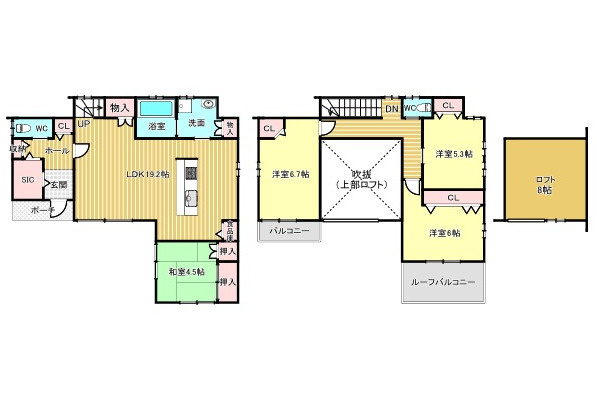 中古住宅　那加不動丘2丁目の間取り