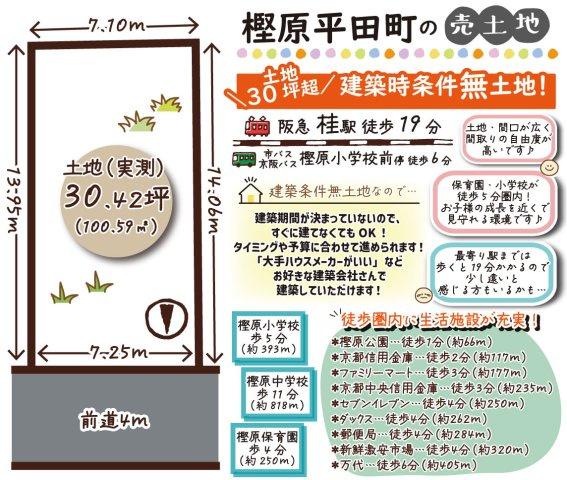 樫原平田町　建築条件無土地の区画図