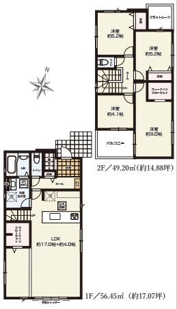 さいたま市西区三橋　23期　新築一戸建て　グレース　02の間取り|さいたま市西区三橋　23期　新築一戸建て　グレース　02号棟