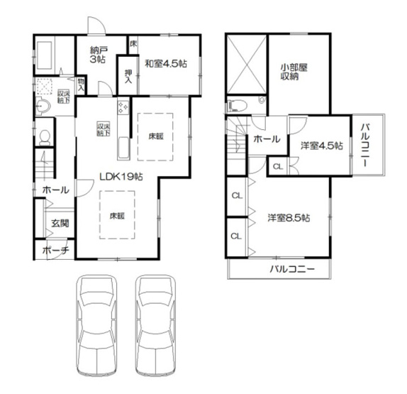 【間取り】 | 古世町西向林 一戸建 | 建延約105.99㎡（32.06坪）　