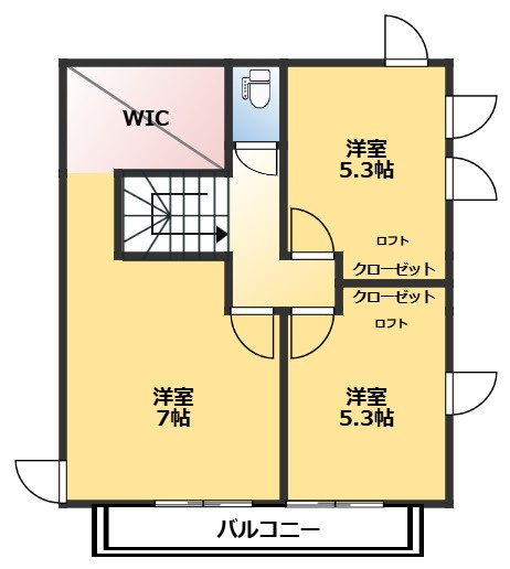 滝沢市牧野林　一戸建てのトイレ|2階トイレ