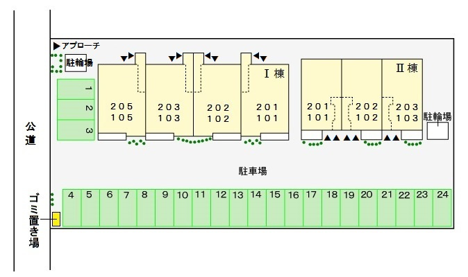 クリアネス F Ⅱの区画図