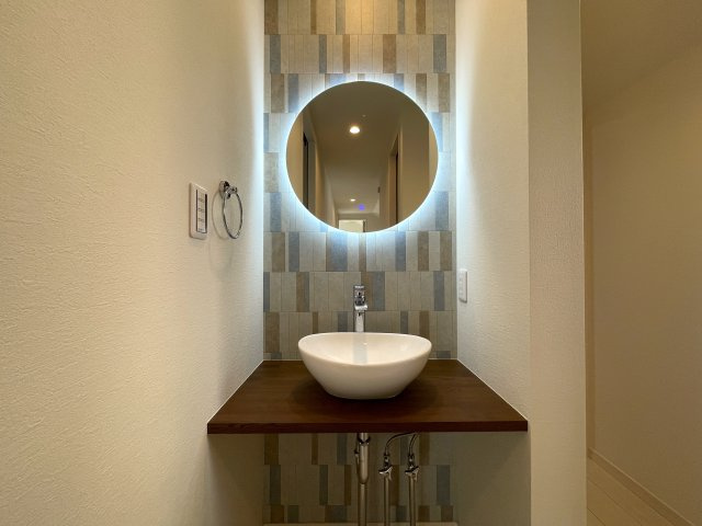 竹林の風流ある和の香り【港北区小机町】新築戸建の洗面所|洗面所です