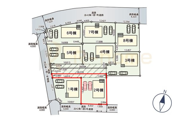 水戸市渡里町第5　新築戸建て　2号棟の区画図|大きなお買い物だからこそ、メリット・デメリットを伝えさせて頂きます。
R-homeにお任せください♪