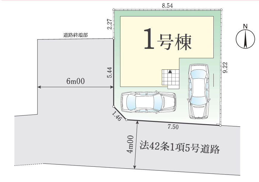 新築/新座市野寺5丁目の区画図|駐車場あり（車種による）