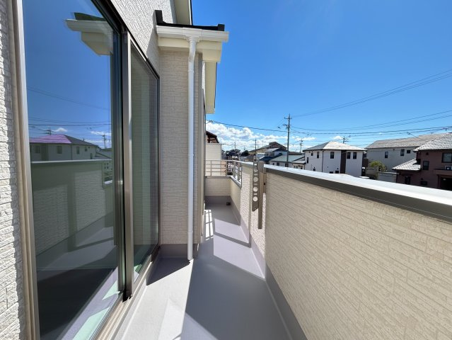 ハートフルタウン　一宮市浅井町5期　全3区画分譲のバルコニー|バルコニーは南向きで洗濯物もよく乾きます！