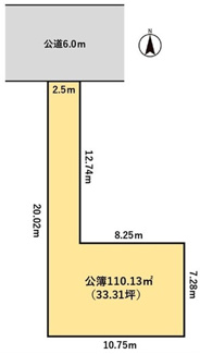 【土地図】 | 坂戸市末広町　建築条件なし売地　東武東上線『北坂戸駅』徒歩12分　【片柳小学区】