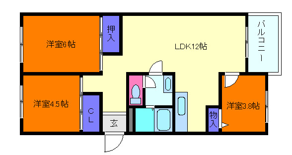 芦屋浜高層（若葉）2号棟の間取り