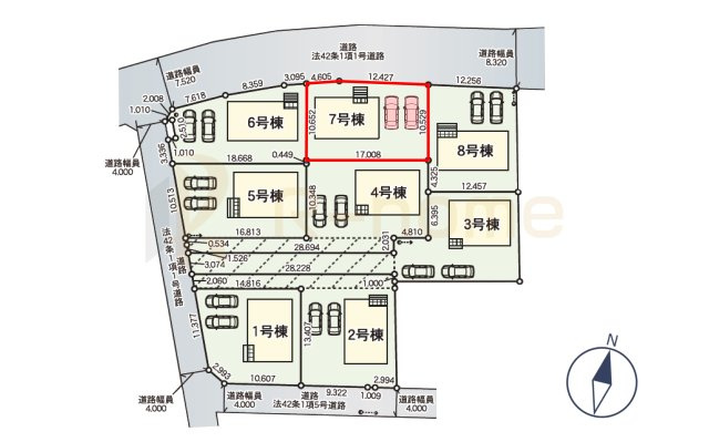 水戸市渡里町第5　新築戸建て　7号棟の区画図|大きなお買い物だからこそ、メリット・デメリットを伝えさせて頂きます。
R-homeにお任せください♪