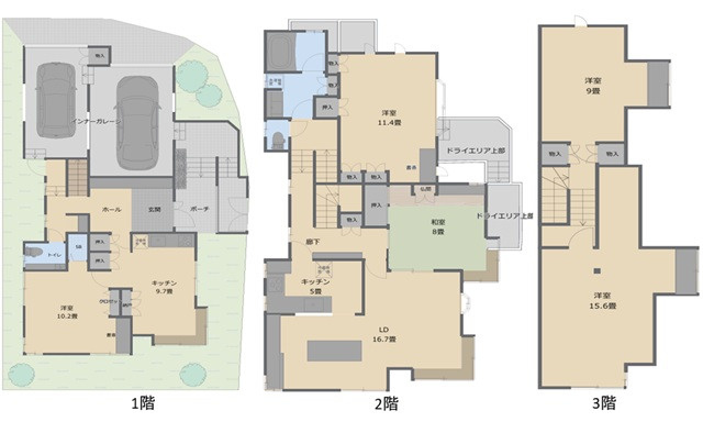 広島市西区井口台3丁目　中古一戸建ての間取り