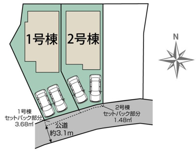 【区画図】 | 名谷町字平ノ垣内　新築戸建　２区画
