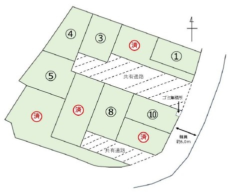 草津市矢橋町10号地　建築条件無し売土地の区画図