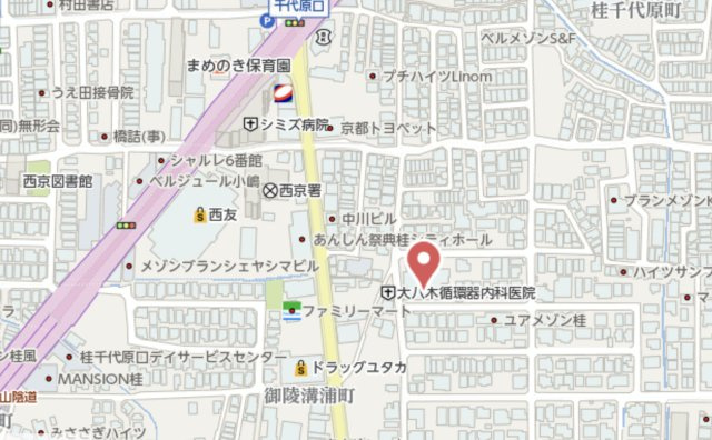 京都市西京区桂坤町　新築戸建の地図