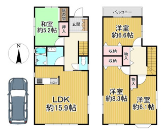【間取り】 | 川西市見野1丁目　中古戸建