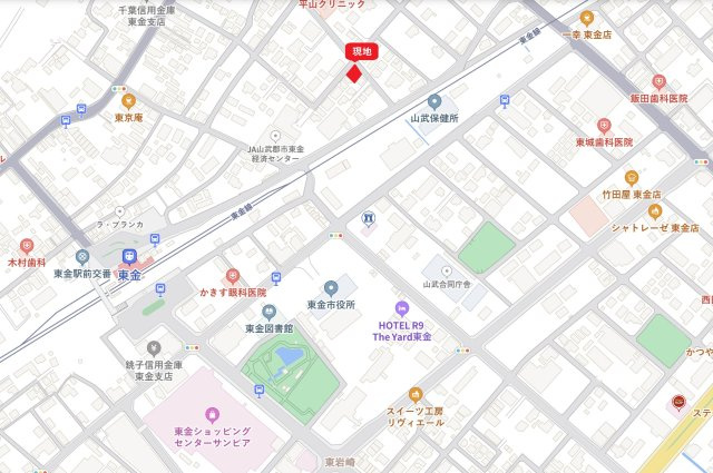 【東金駅徒歩６分】東金市東金限定１棟新築戸建の地図