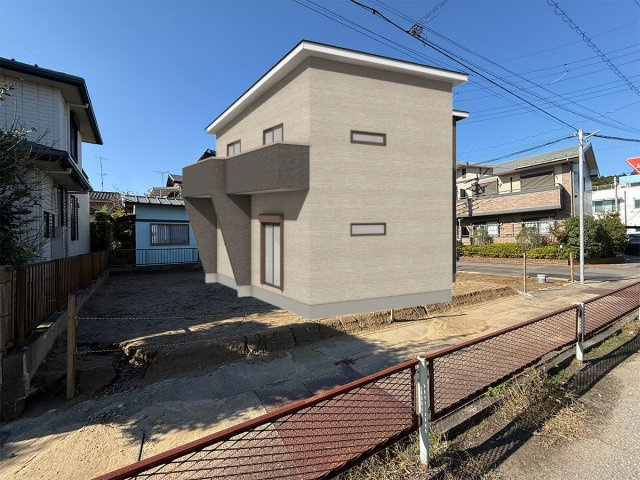 【東金駅徒歩６分】東金市東金限定１棟新築戸建の前面道路含む現地写真