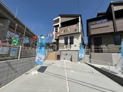 【前面道路含む現地写真】 | 神戸市垂水区名谷町　新築戸建1号棟　仲介手数料無料！ | 前面道路含む現地写真です