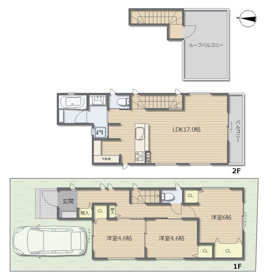 【間取り】 | ～インフィーア Vol. 73　練馬区西大泉５丁目　ブランド新築戸建て～ | 空とつながるもうひとつのリビング、開放的なルーフバルコニー♪