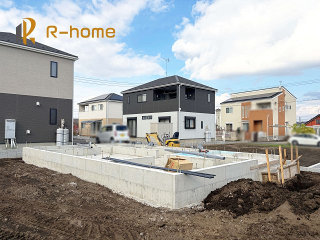 常陸大宮市野中町第8　新築戸建て　2号棟の外観|2026年1月完成予定！近隣の同仕様完成物件をご見学いただけます♪