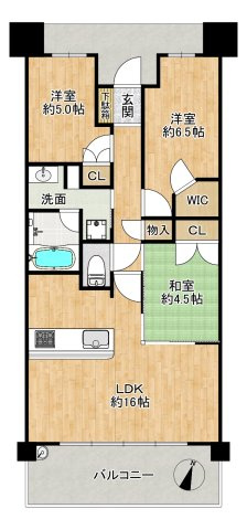 プラウドシティ新大阪の間取り|◆専有面積：72.01㎡、3LDK、広々LDKは約16帖！