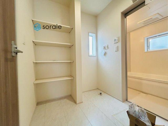 所沢市下安松全11棟　新築戸建の脱衣所|令和7年12月25日撮影。