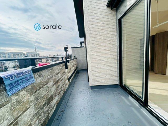 所沢市下安松全11棟　新築戸建のバルコニー|令和7年12月25日撮影。