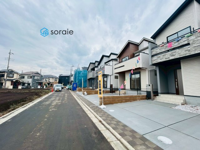所沢市下安松全11棟　新築戸建の前面道路含む現地写真|令和7年12月25日撮影。
