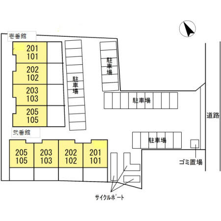 D-room十連寺　弐番館の区画図