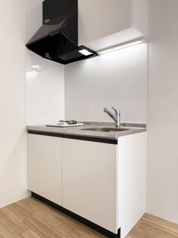 RENATUS PRIMOのキッチン|システムキッチン。吊戸棚の照明はLEDになっています