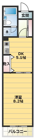 成田市玉造７丁目の賃貸マンションの間取り